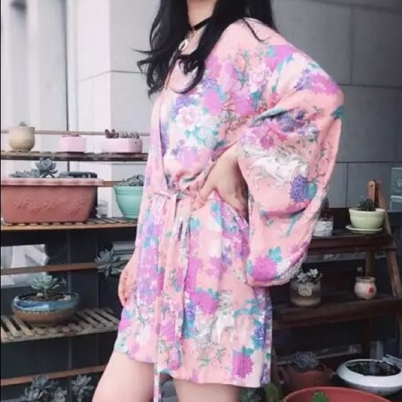 Blushing Boho Wild Pony Unicorn Duster Kimono - Picture 15 of 15